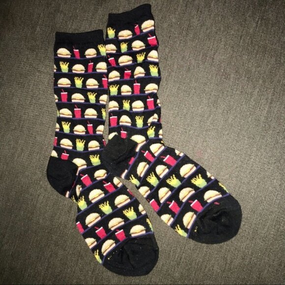 Brand new without tags fast food cute black socks - Picture 1 of 4